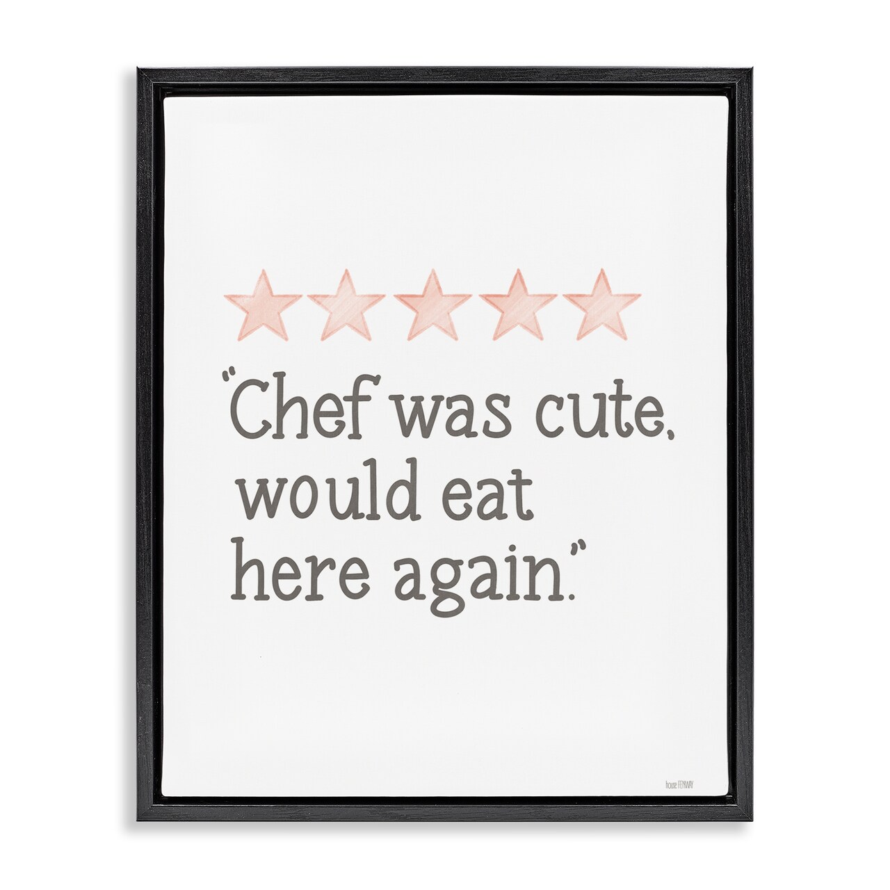 Stupell Industries Cute Chef Funny Rating Floater Framed Canvas Wall Art Design by House Fenway